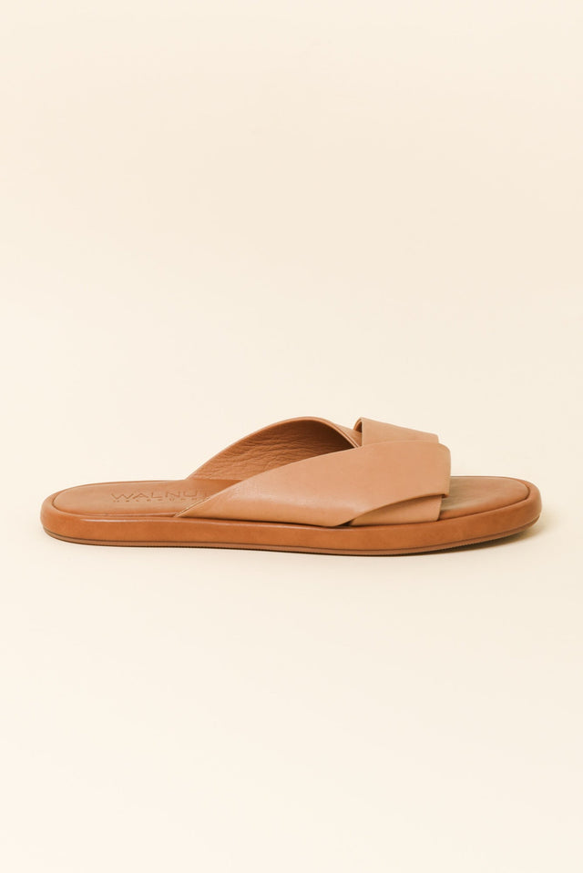 Lauren Tan Leather Crossover Slide