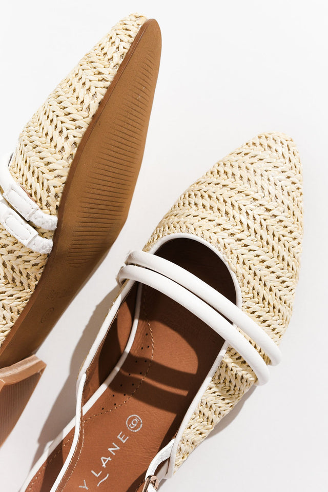 Abby Cream Raffia Leather Slingback Mule image 4