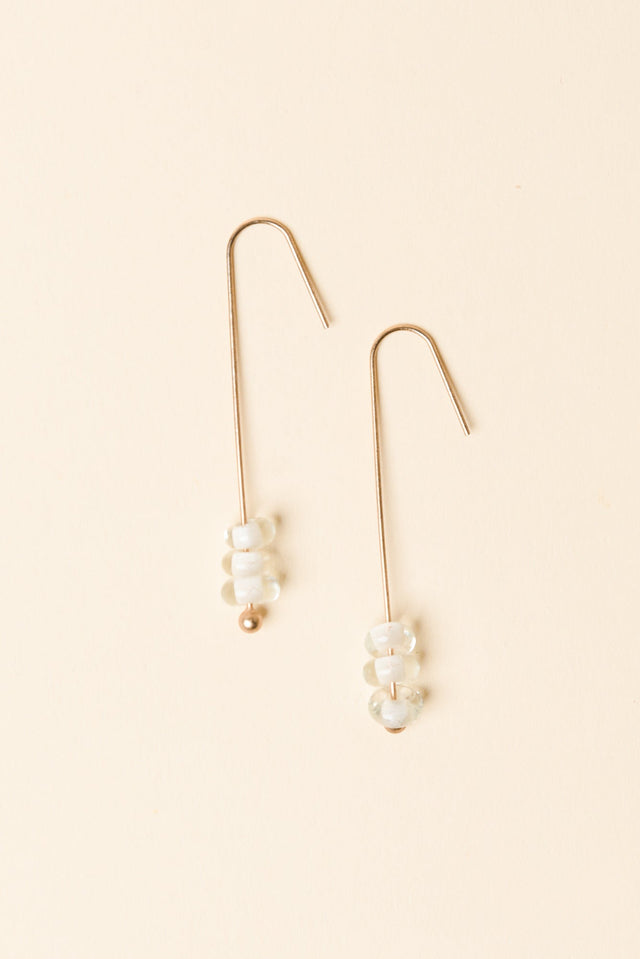 Akayla Gold Glass Beaded Hook Earrings image 1