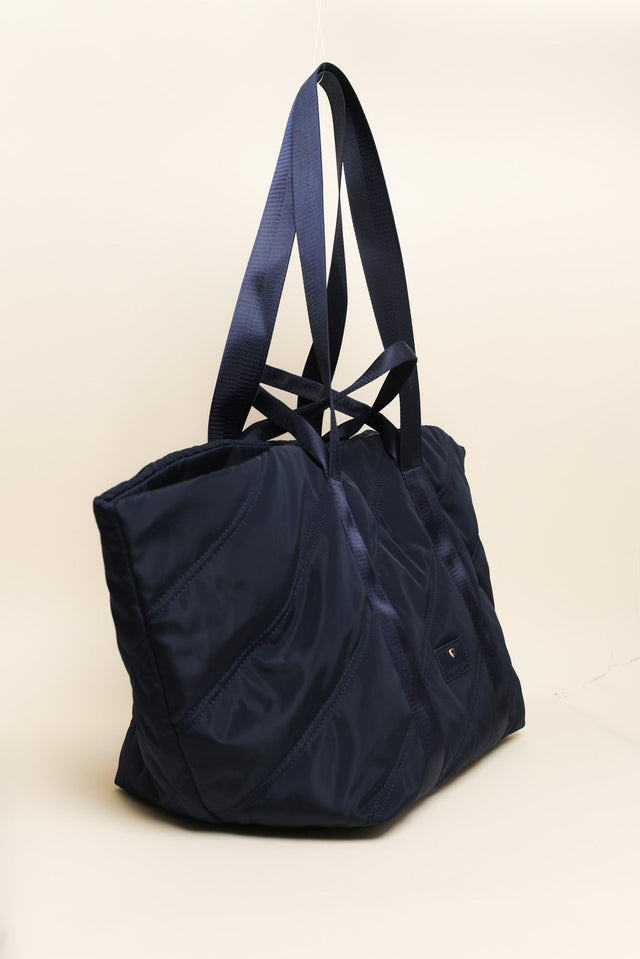 Aleana Navy Quilted Tote Bag image 2