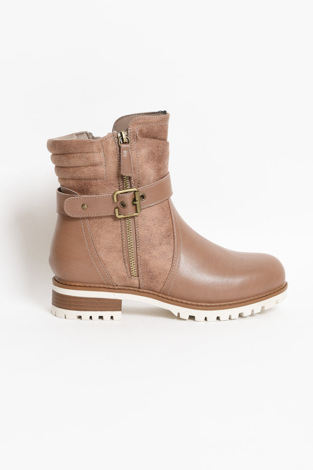 Alpha Taupe Leather Zip Boot image 1