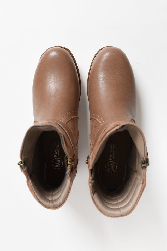 Alpha Taupe Leather Zip Boot image 4