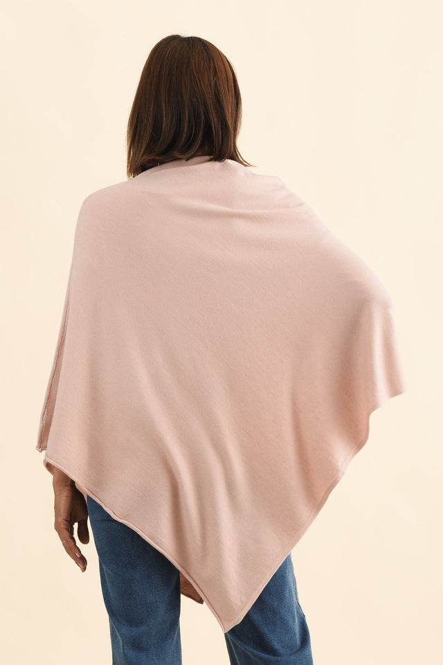 Amy Dusty Pink Wool Blend Poncho image 5