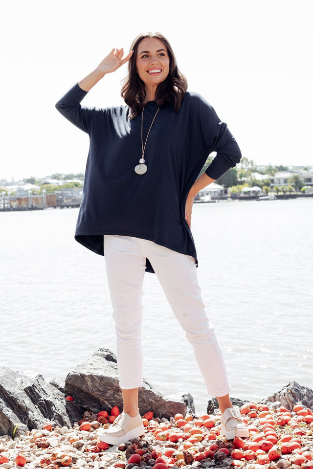 Anakin Navy Hi Lo Bamboo Top