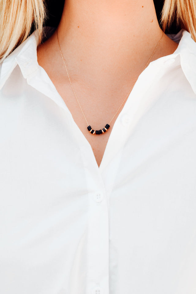 Angelina Navy Beaded Necklace