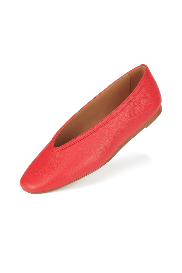 Anita Red Leather Ballet Flat image 3