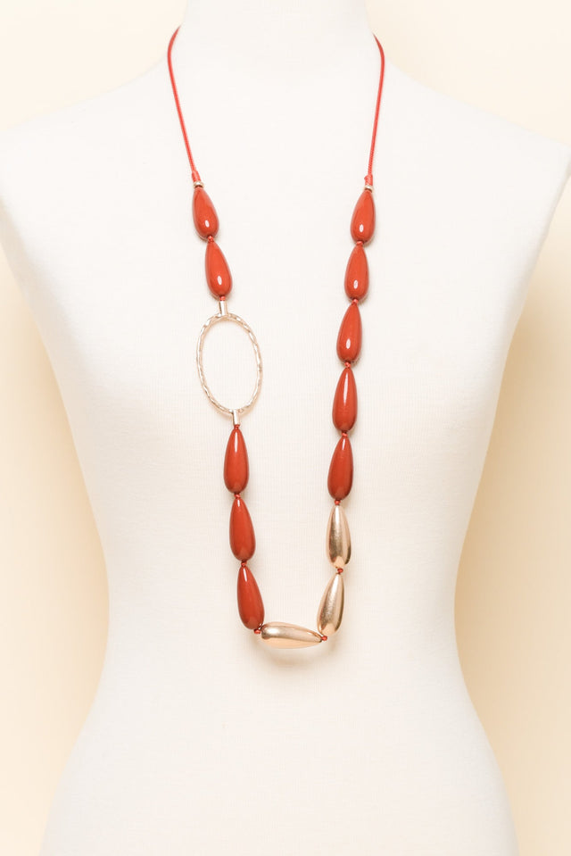 Anja Red Beaded Necklace image 2