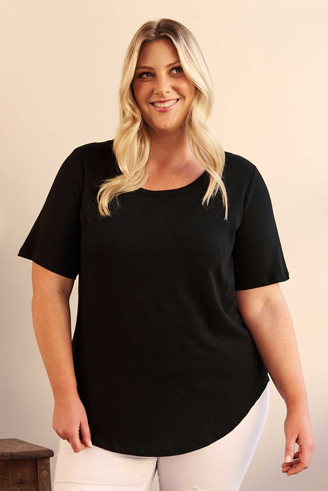 Ariana Black Cotton Tee image 2