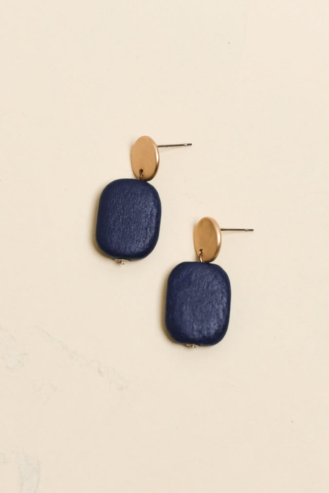 Ariel Blue Rectangle Drop Earrings image 1