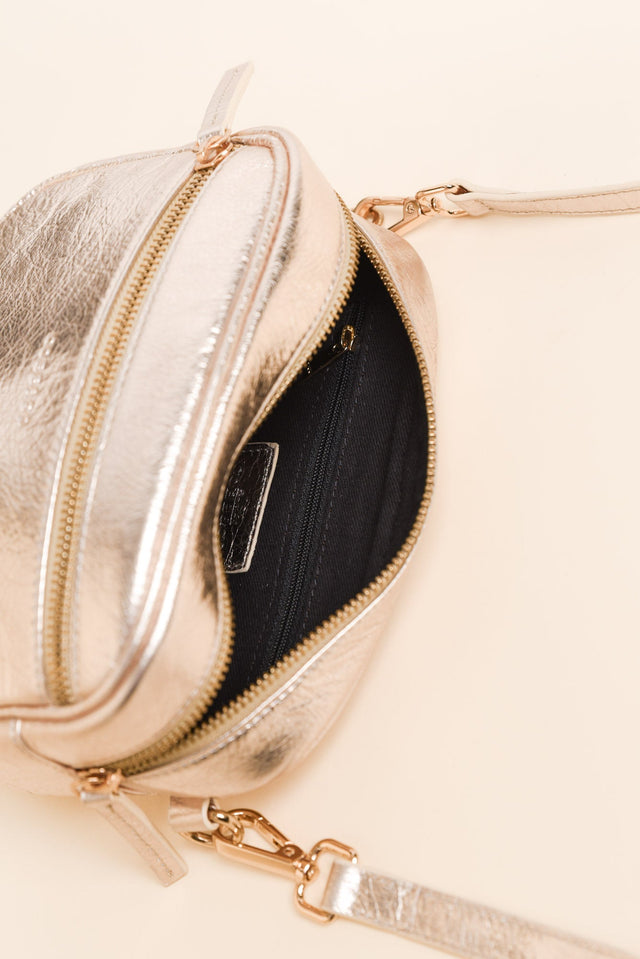 Aurora Champagne Metallic Crossbody Bag image 4