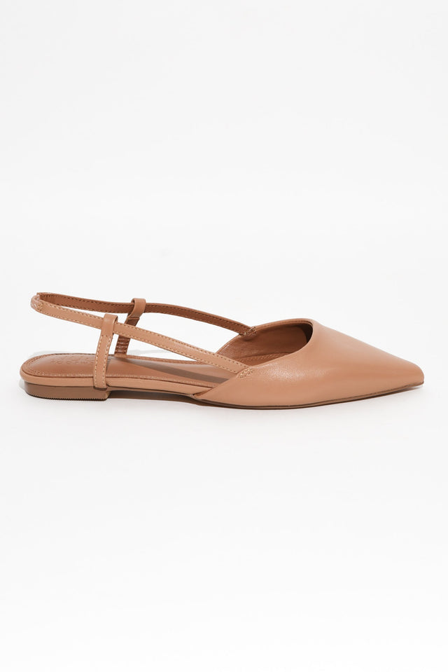 Ava Tan Leather Slingback Mule