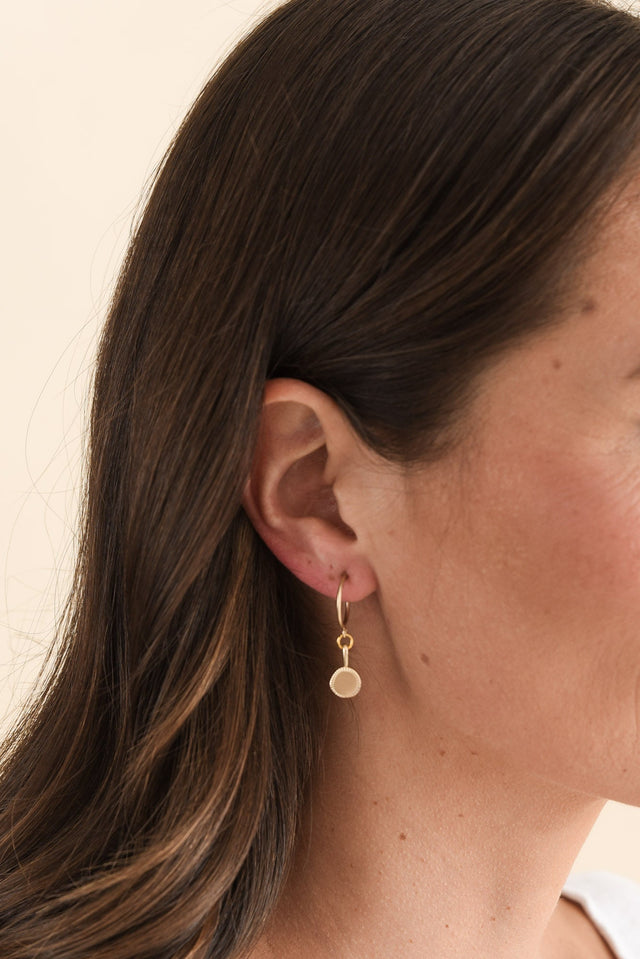 Azula Gold Disc Hoop Earrings image 2