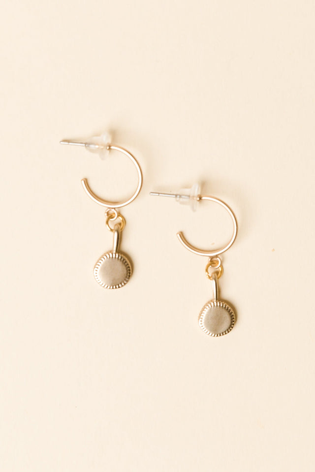 Azula Gold Disc Hoop Earrings image 1
