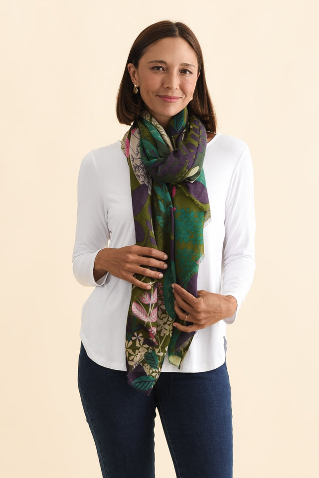 Bauer Green Floral Scarf image 1