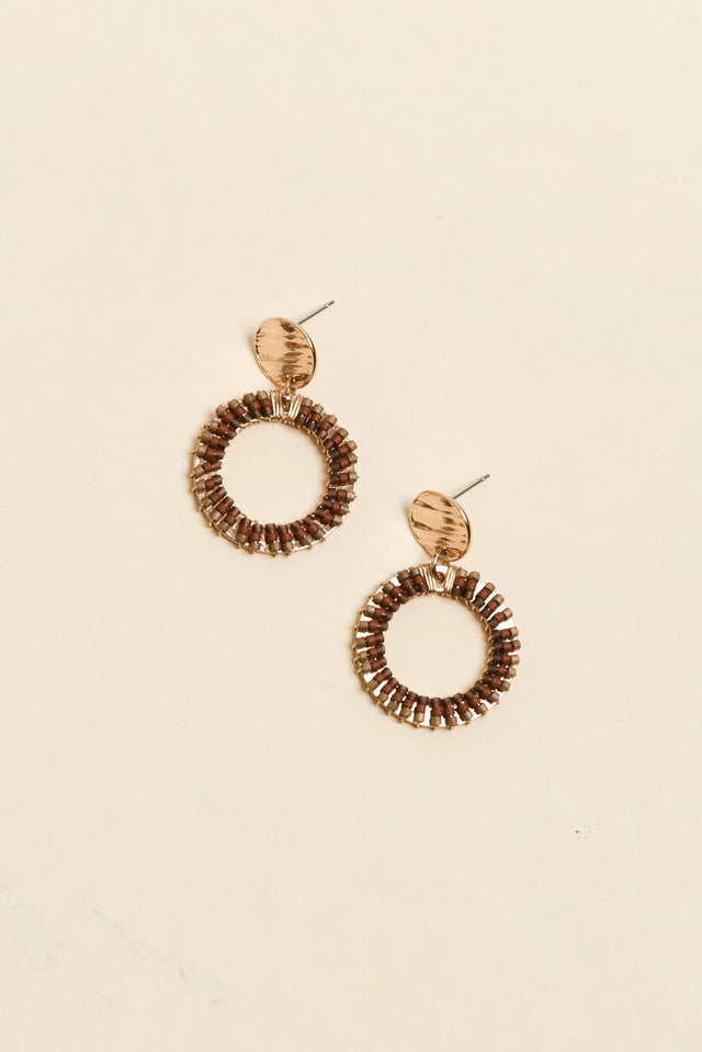 Belair Gold Beaded Drop Earrings image 1