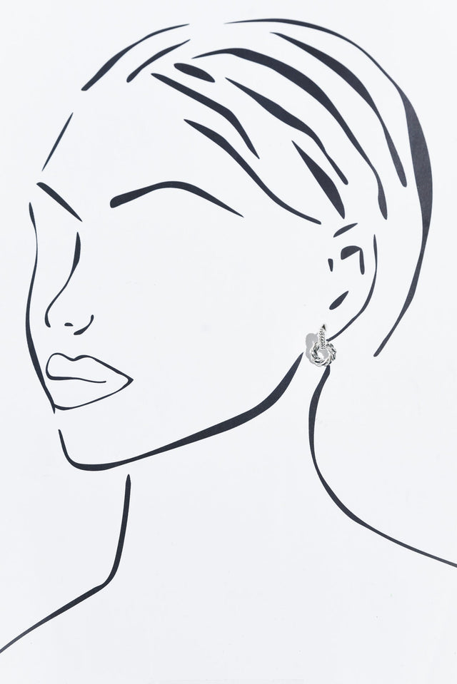 Bellae Silver Twisted Hoop Drop Earrings