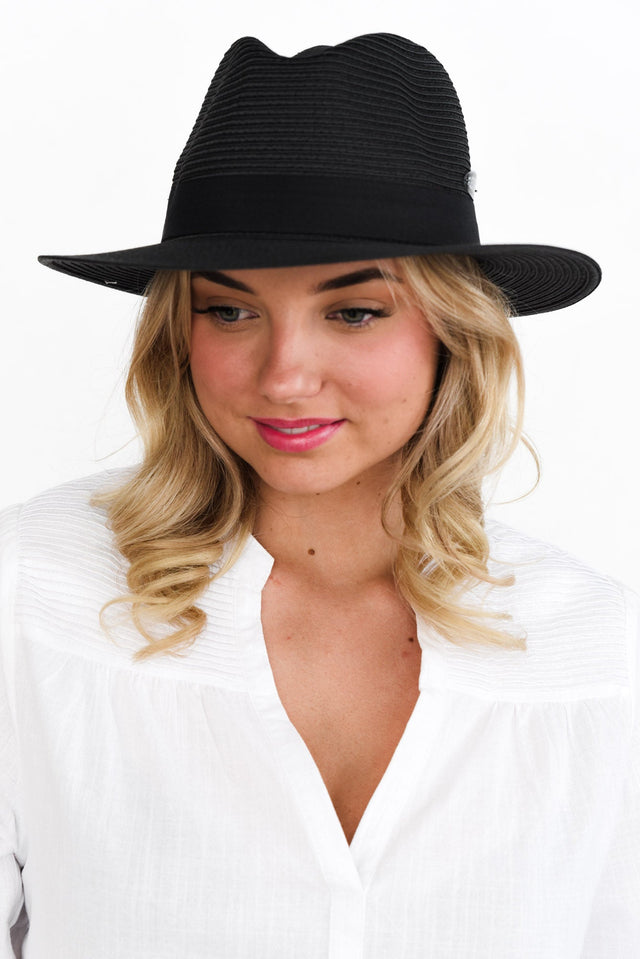Black Wide Brim Travel Fedora image 2