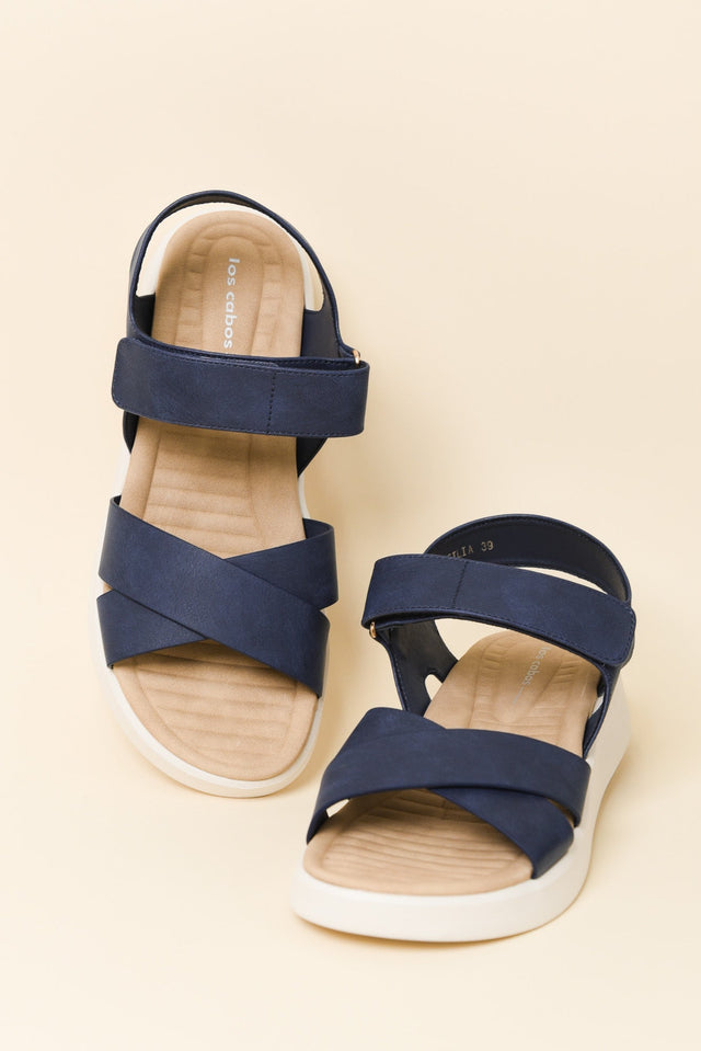 Brasilia Navy Platform Sandal