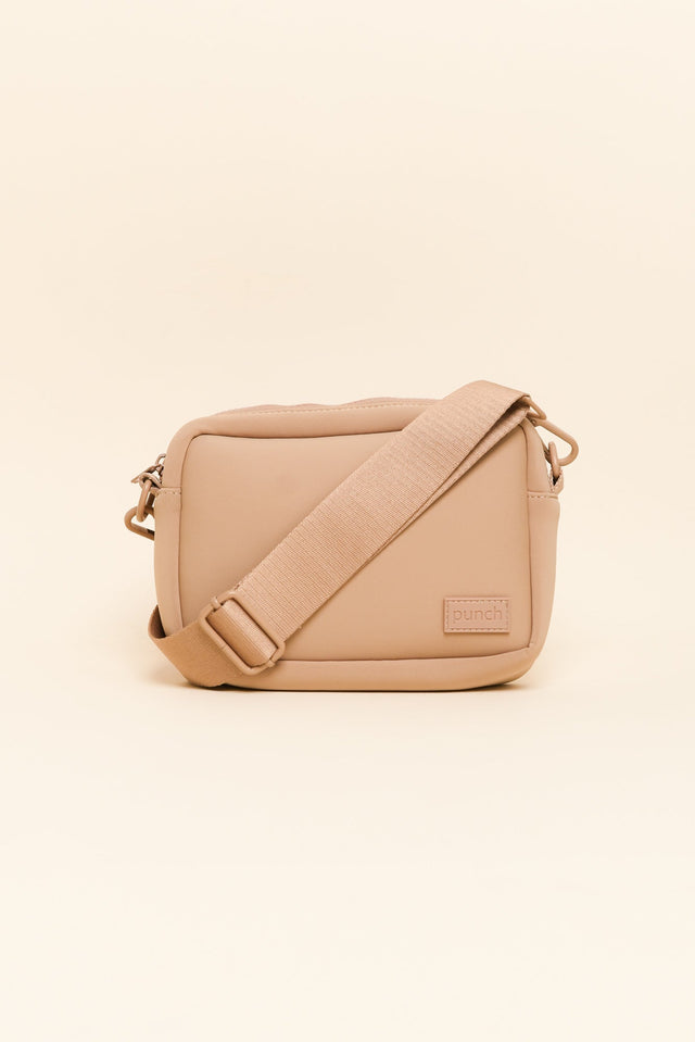 Brodie Beige Neoprene Mini Crossbody Bag image 1