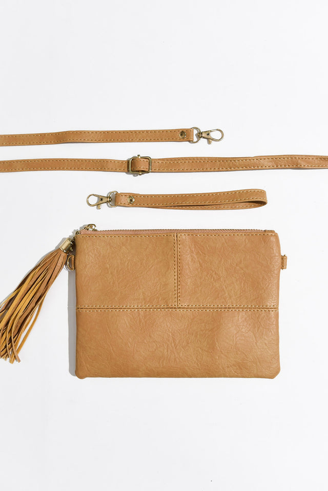 Brynn Camel Tassel Crossbody Bag image 1