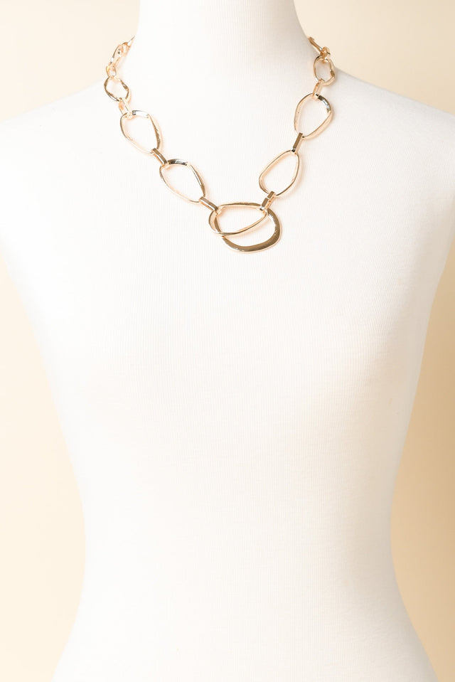 Calissa Gold Oval Link Necklace image 2