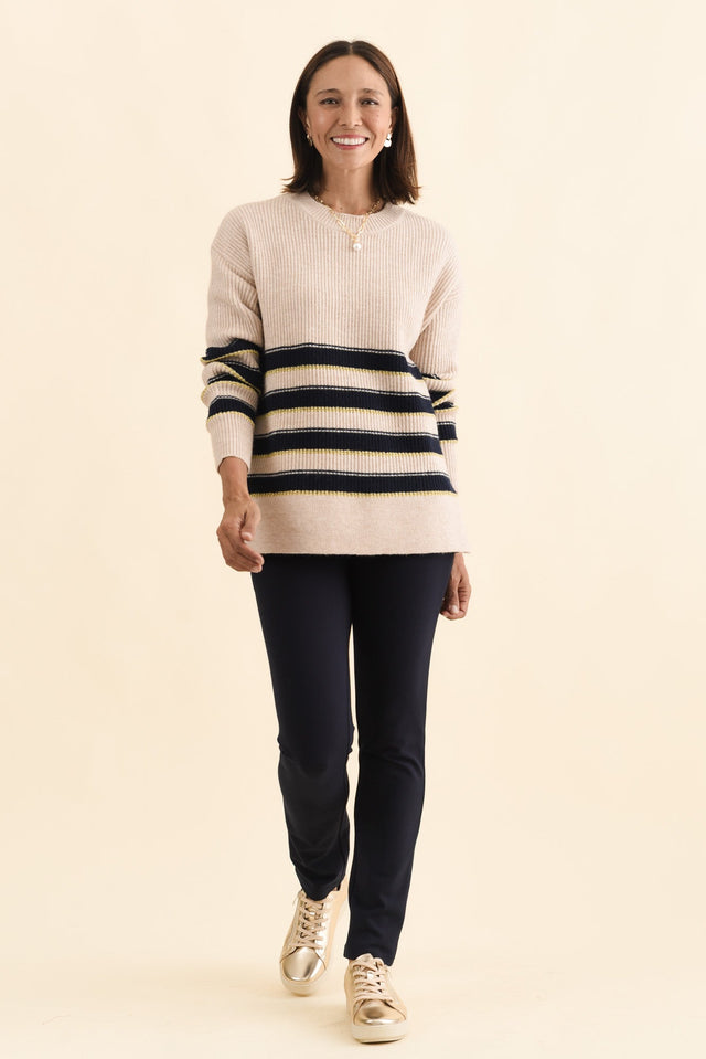 Camryn Cream Stripe Knit Jumper image 2