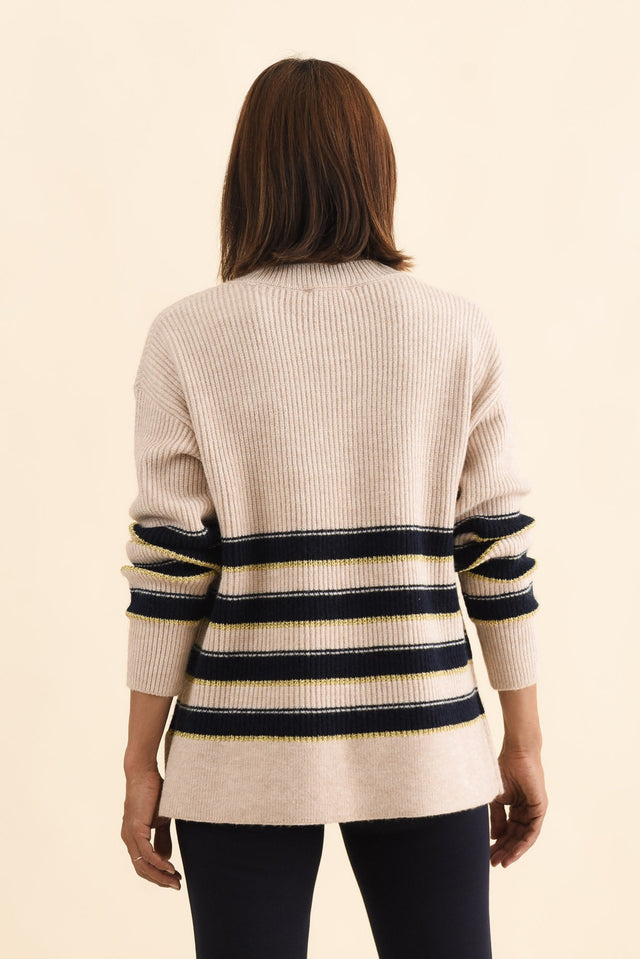Camryn Cream Stripe Knit Jumper image 4