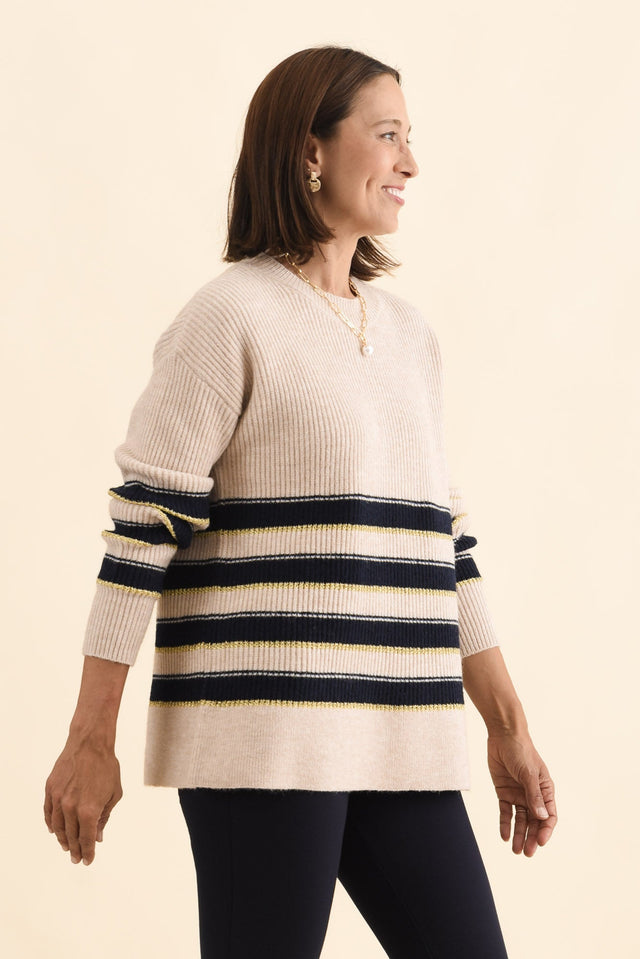 Camryn Cream Stripe Knit Jumper image 3
