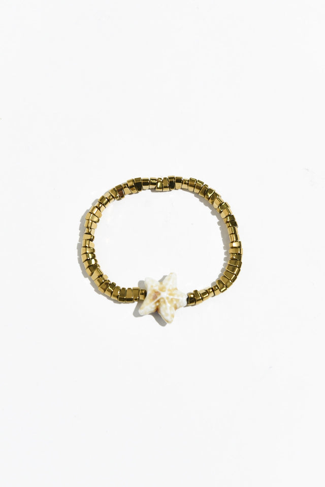 Caprina Gold Starfish Beaded Bracelet