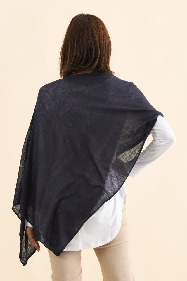 Carrie Navy Cashmere Bamboo Poncho image 5
