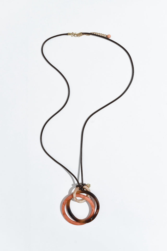 Claire Brown Circle Pendant Necklace image 1