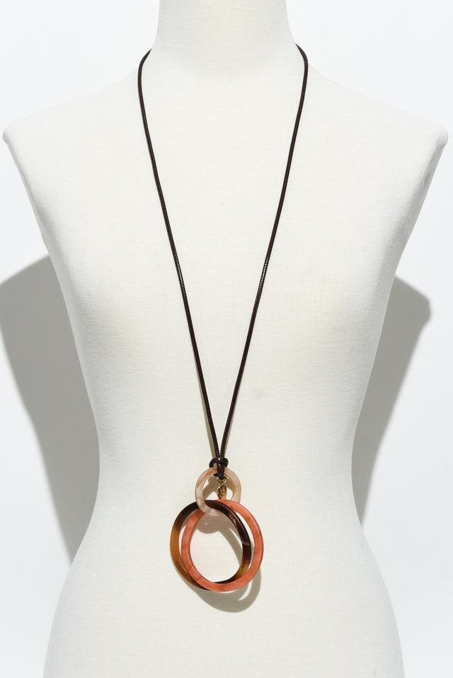 Claire Brown Circle Pendant Necklace image 2