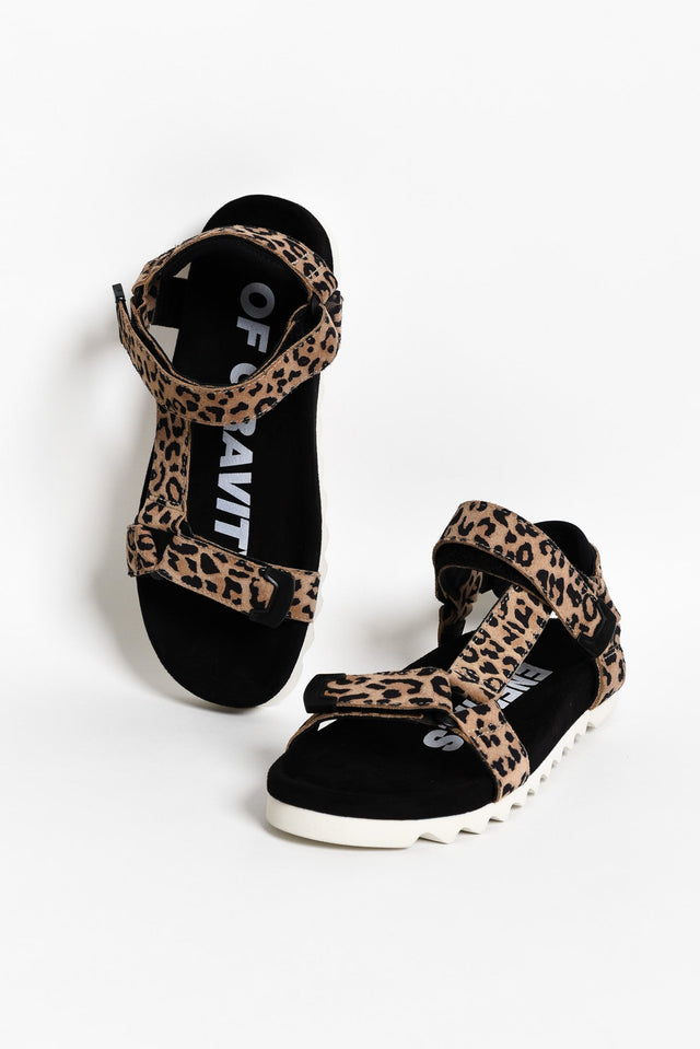 Cohen Brown Leopard Leather Velcro Sandal image 2