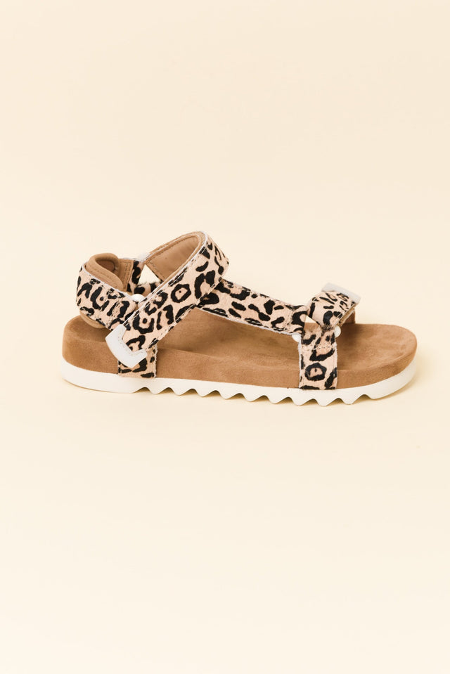 Cohen Tan Leopard Leather Velcro Sandal image 1