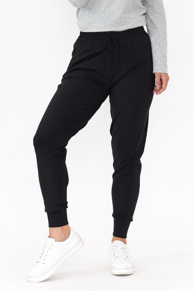 Collins Black Tie Waist Jogger Pant alt text|model: ;wearing:US 4