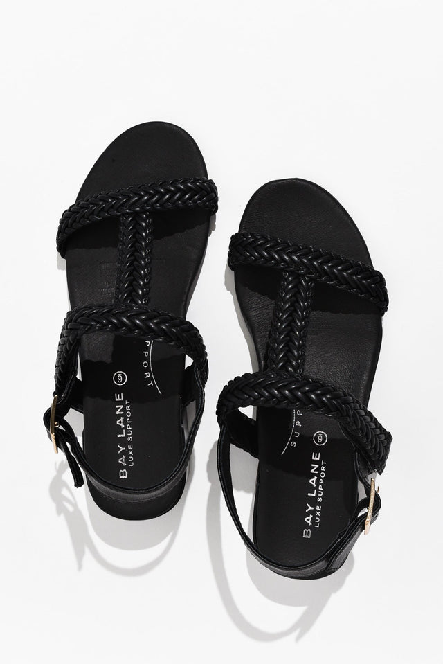 Damzel Black Leather Woven Sandal image 3