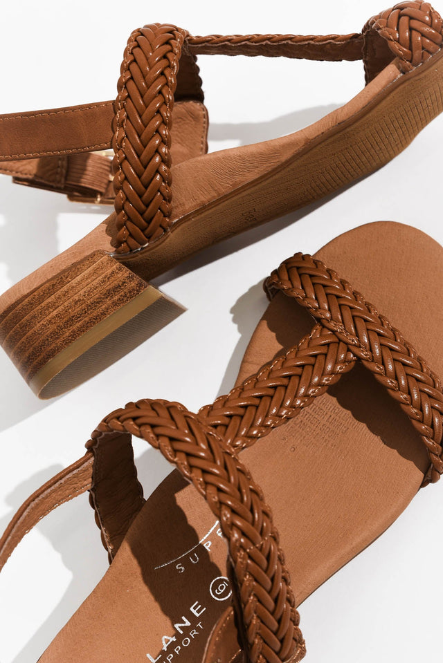 Damzel Tan Leather Woven Sandal image 7