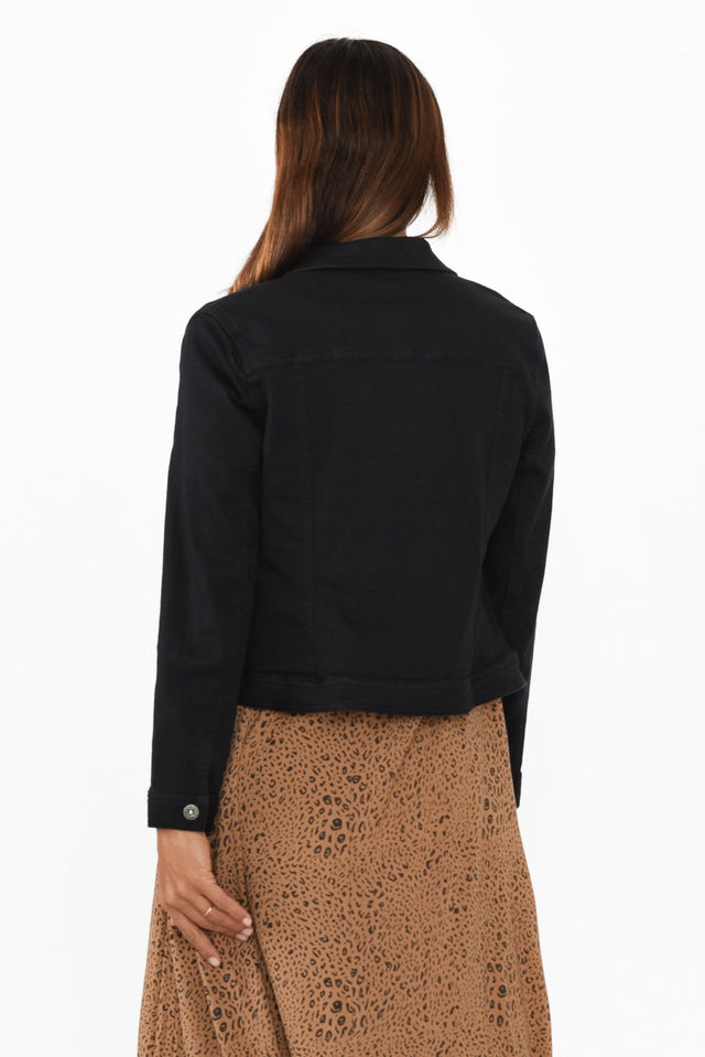 Danielle Black Stretch Jean Jacket image 7
