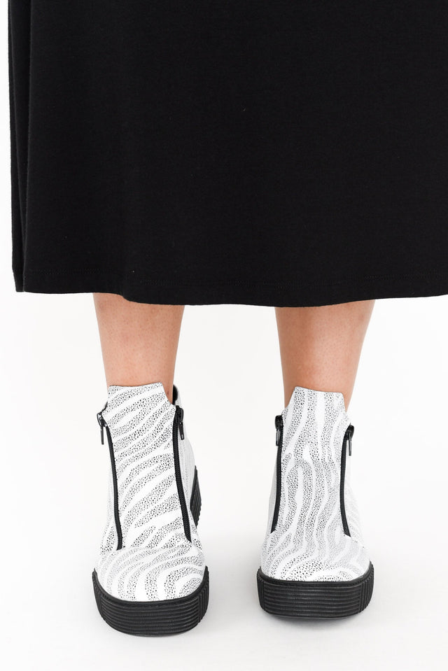 Davith White Zebra Ankle Boot image 6