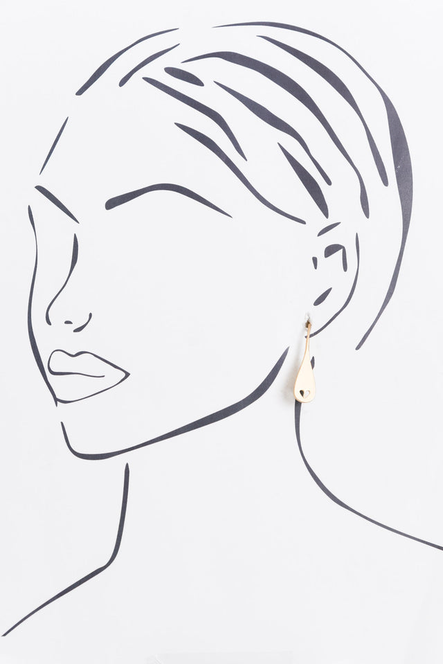 Delia Gold Heart Drop Earrings image 2