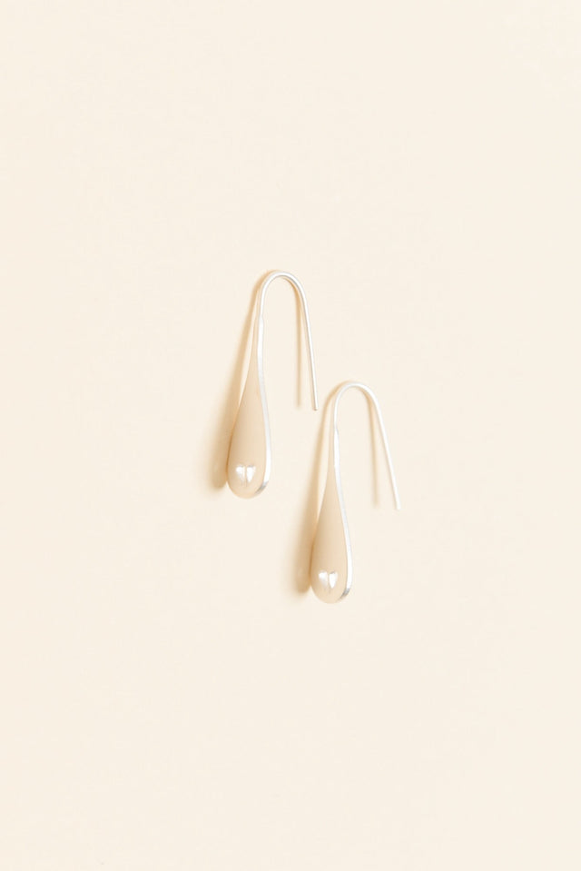 Delia Silver Heart Drop Earrings image 1