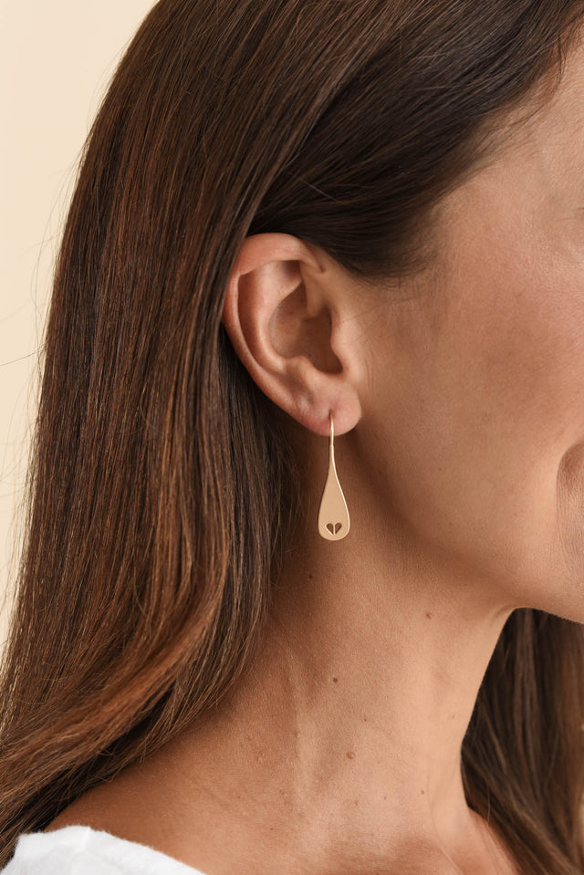 Delia Silver Heart Drop Earrings image 2