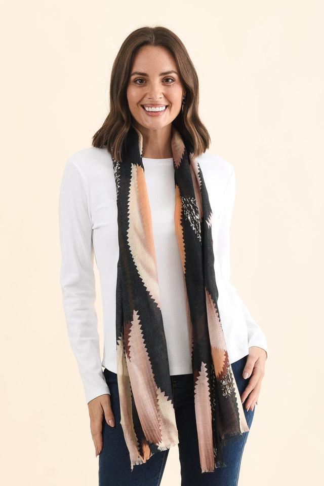 Dellwyn Navy Floral Merino Wool Scarf