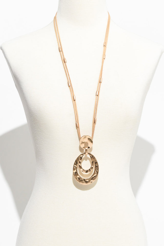 Desiree Gold Disc Pendant Necklace