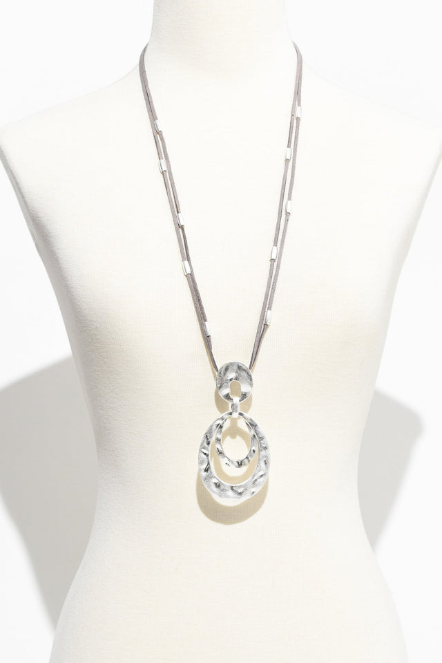 Desiree Silver Disc Pendant Necklace image 2