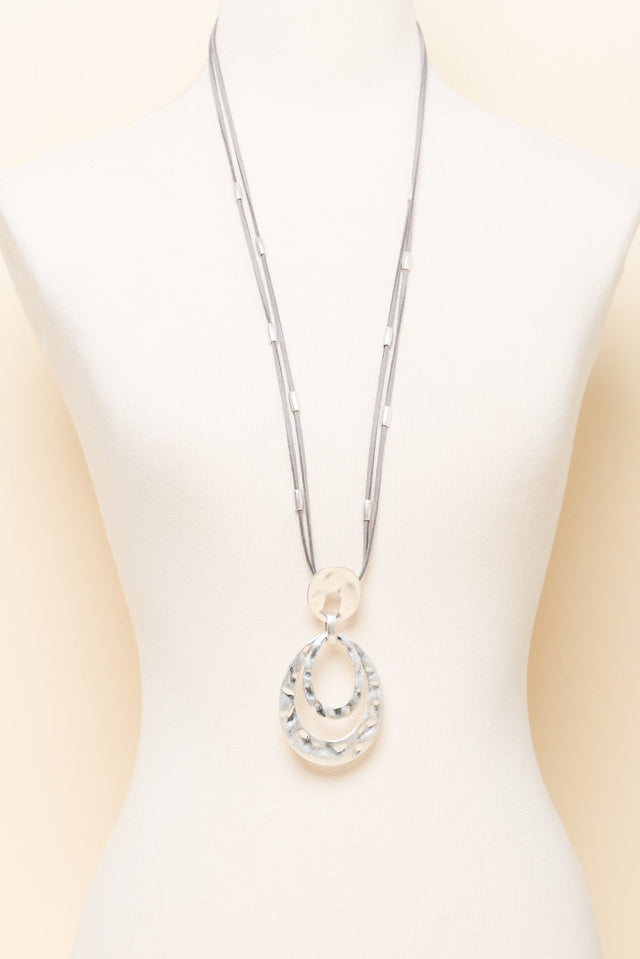 Desiree Silver Disc Pendant Necklace image 2