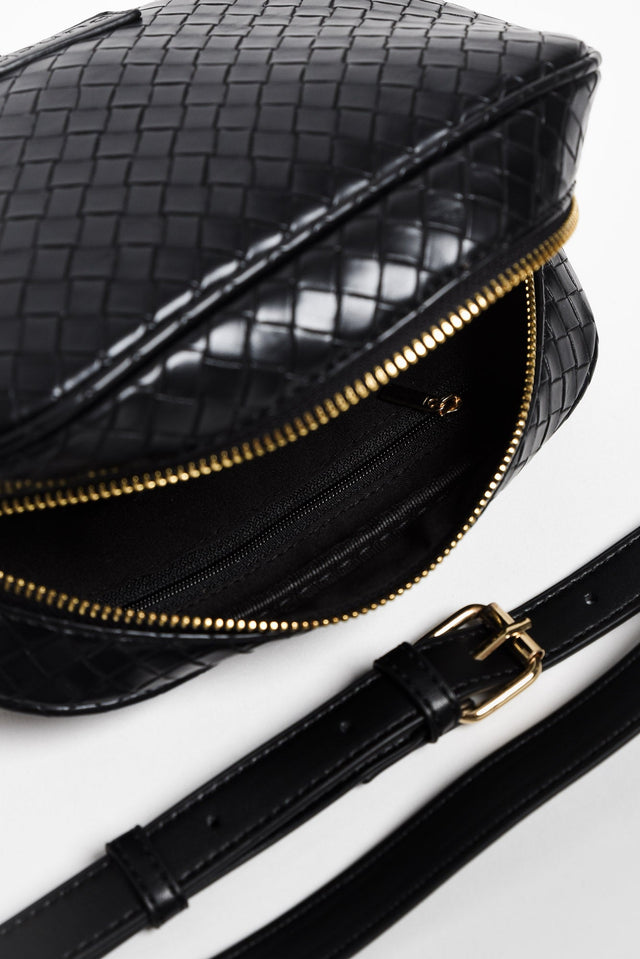 Disco Black Woven Crossbody Bag image 2