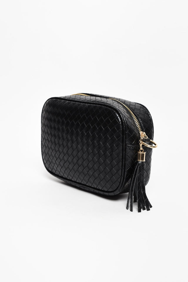 Disco Black Woven Crossbody Bag image 1