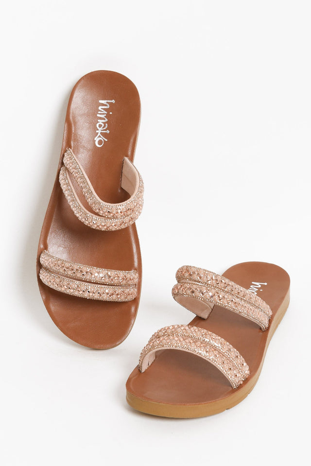 Dominica Rose Gold Diamante Slide image 4