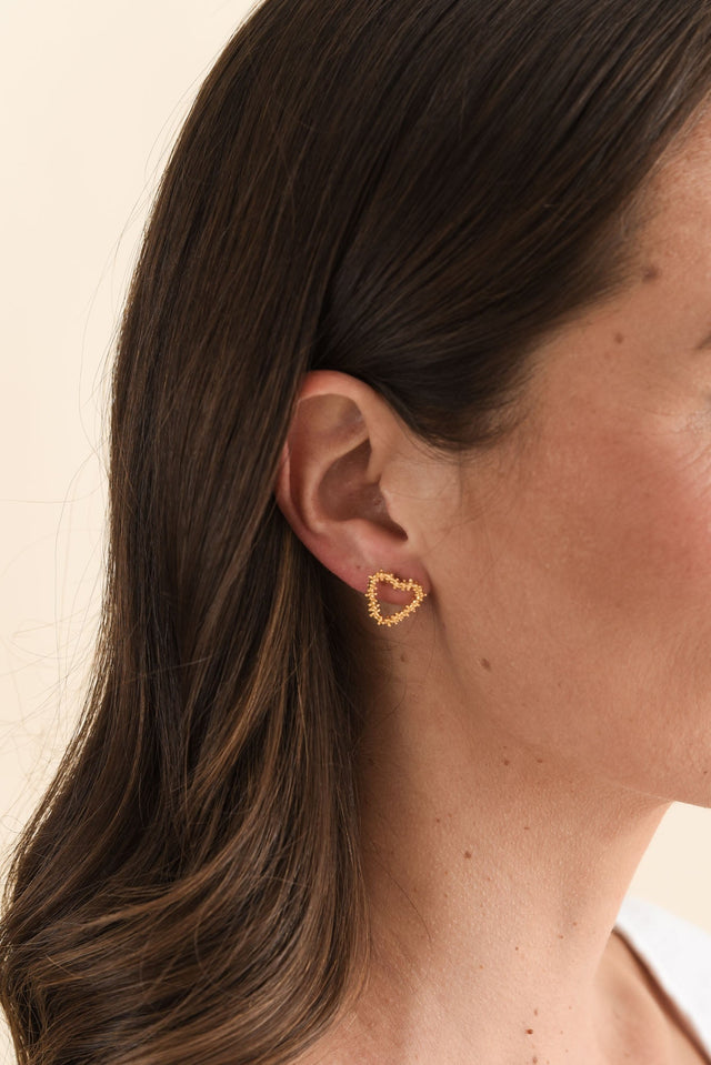 Dorothy Gold Heart Stud Earrings image 2